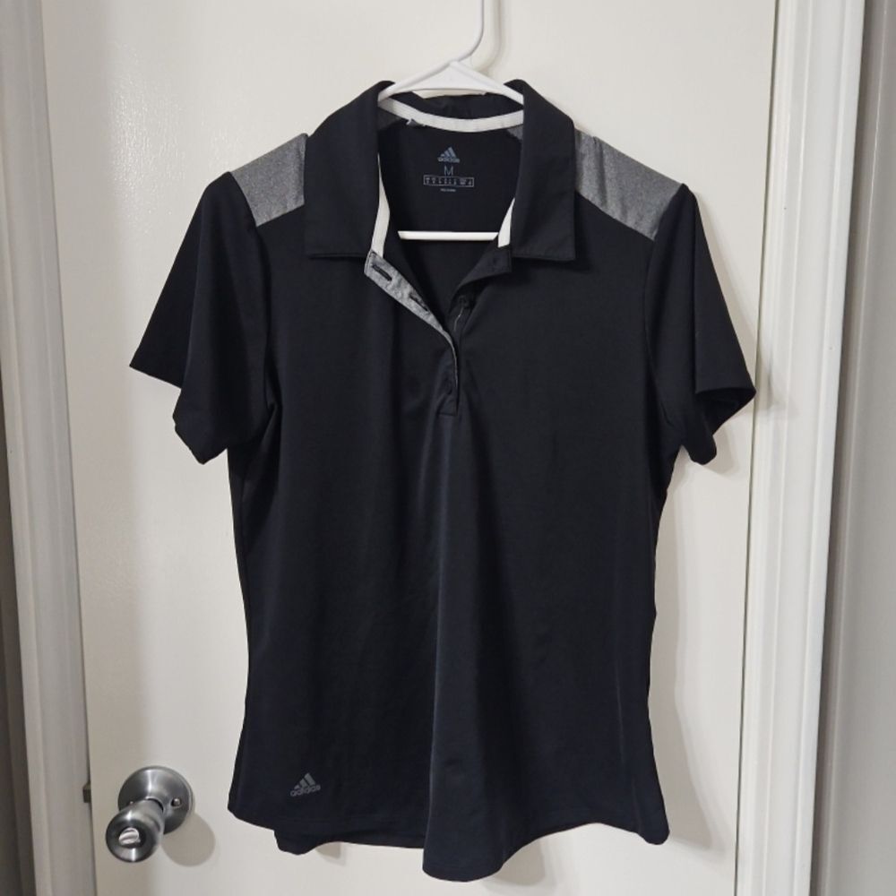 Adidas Black and Gray Polo golf Shirt medium